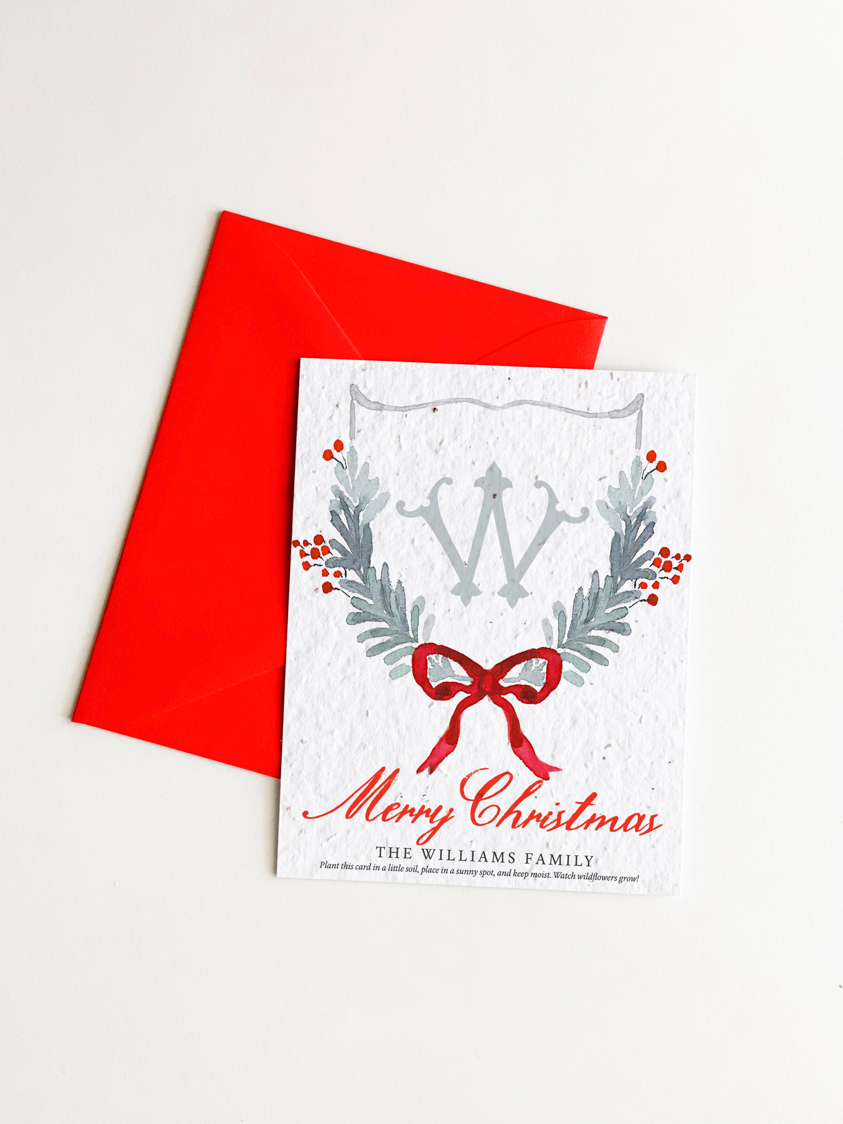 growNOTES™ Holiday Greeting Cards on Plantable Seed Paper - Christmas Wreath