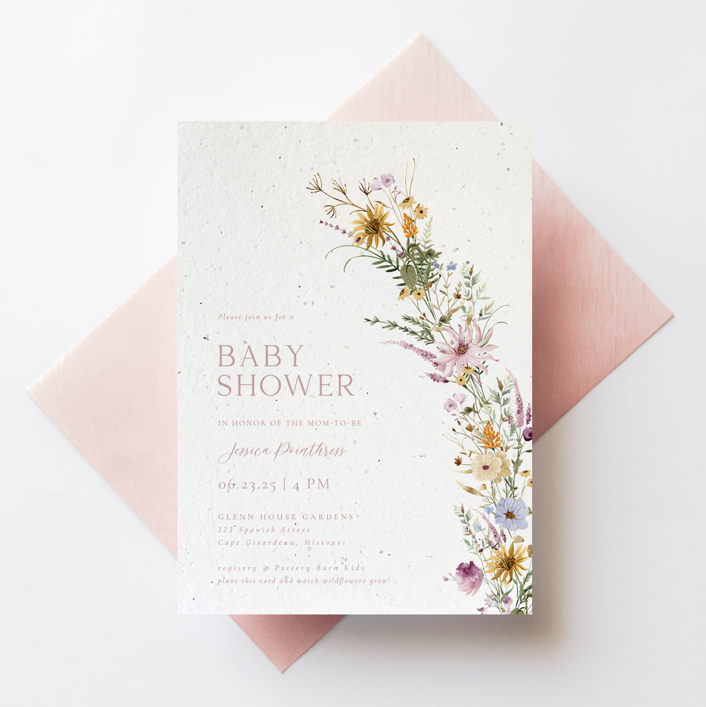 growNOTES™ Wildflower Baby Shower Plantable Invitation - Wild Flowers –  Creative Maison, image size:1023x1024