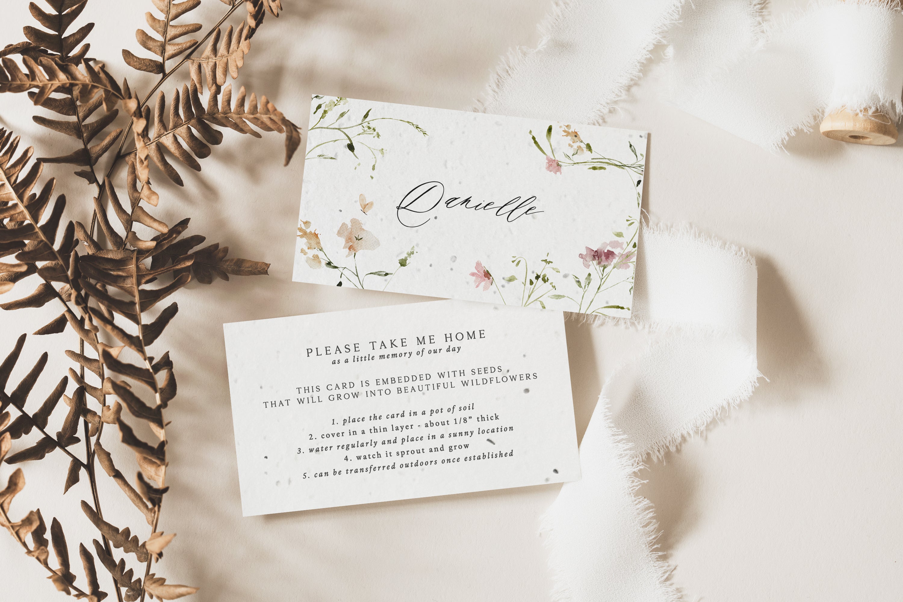 growNOTES™ Plantable Foldover Place Cards on Wildflower Seed Paper - Set of 20