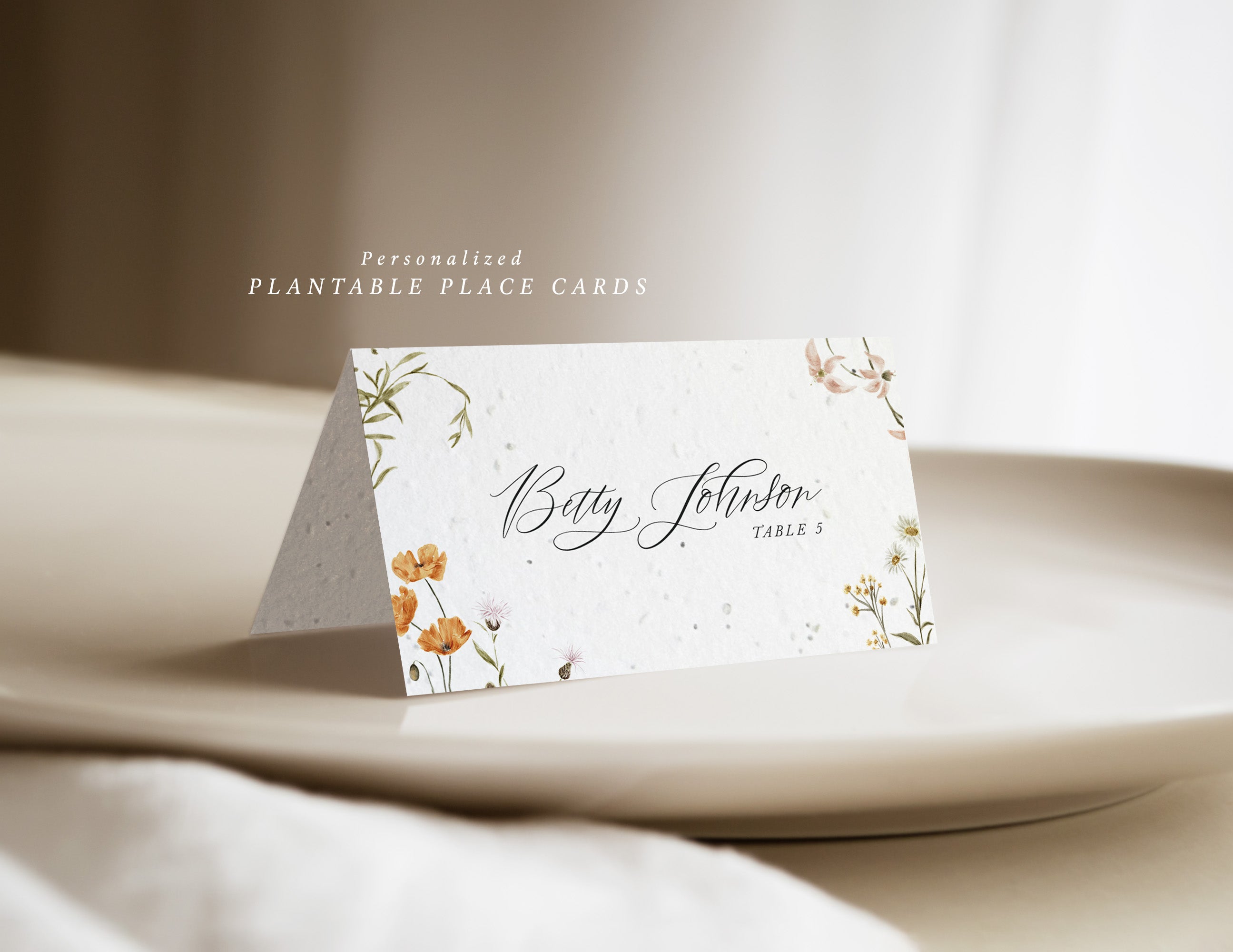 growNOTES™ Plantable Foldover Place Cards on Wildflower Seed Paper - Set of 20