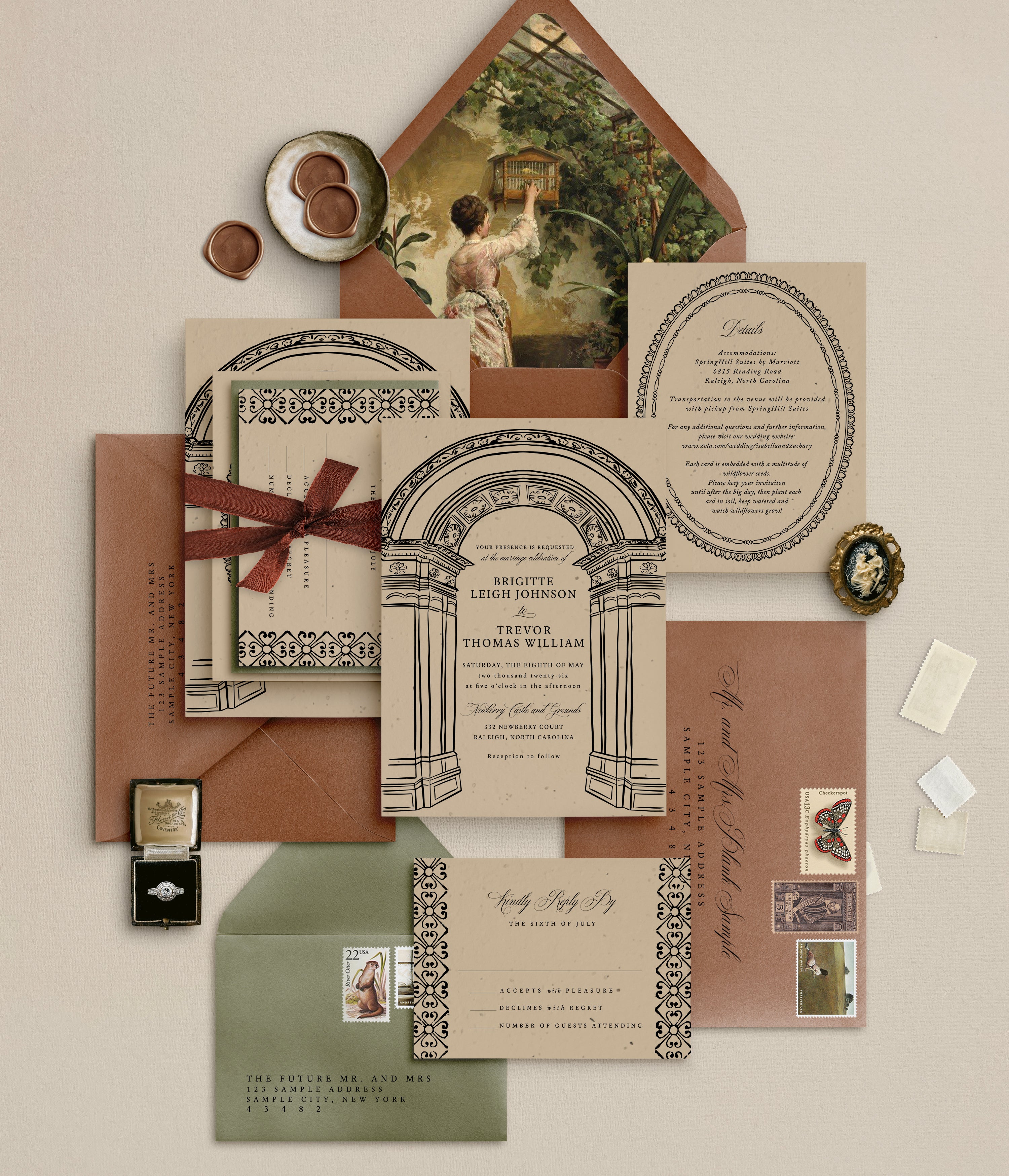 growNOTES™ Plantable Wedding Invitation Suite - Fall in the Greenhouse