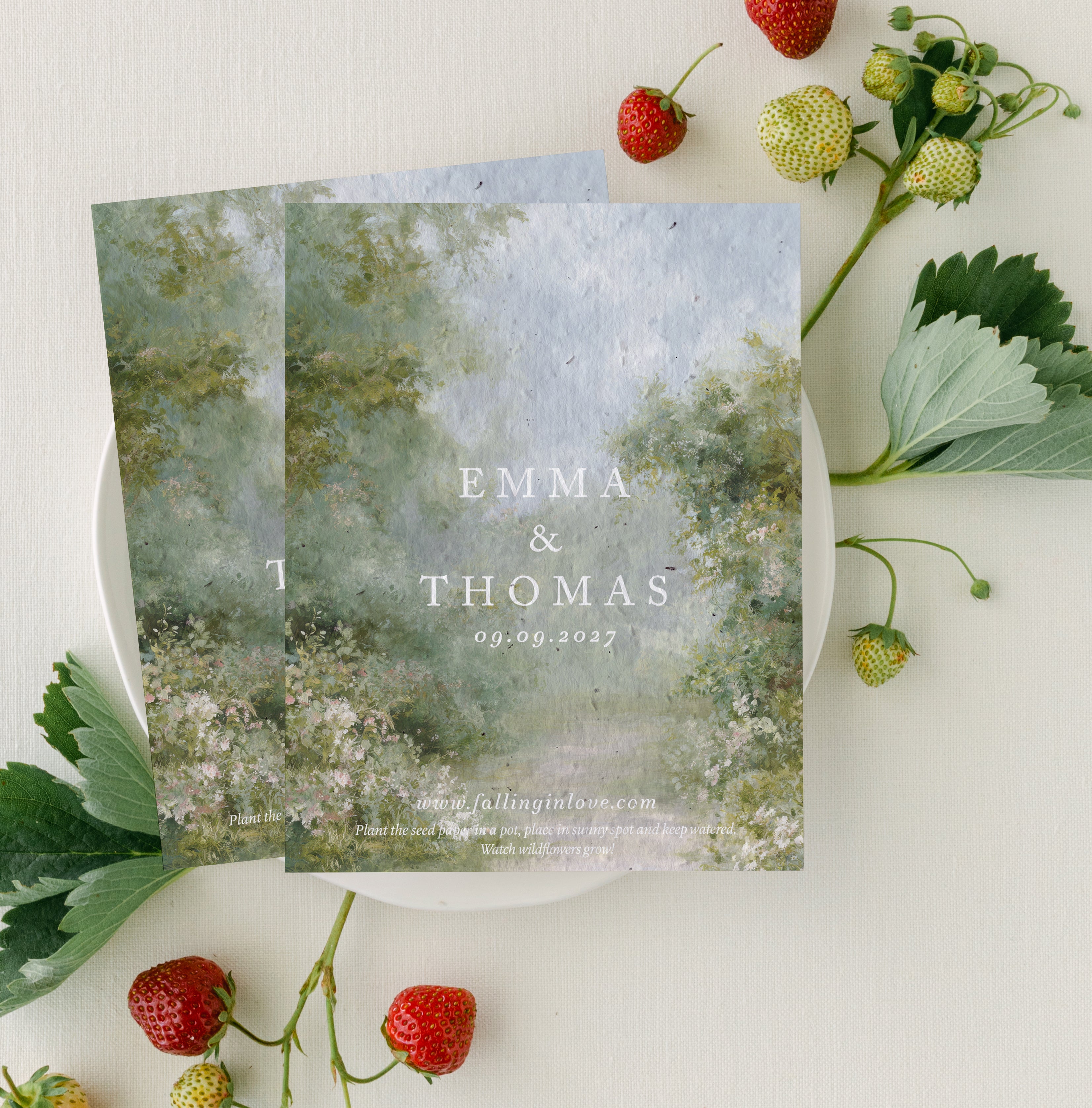 growNOTES™ Plantable Save the Dates - Heirloom Watercolor Forest Garden (10 Count Set)