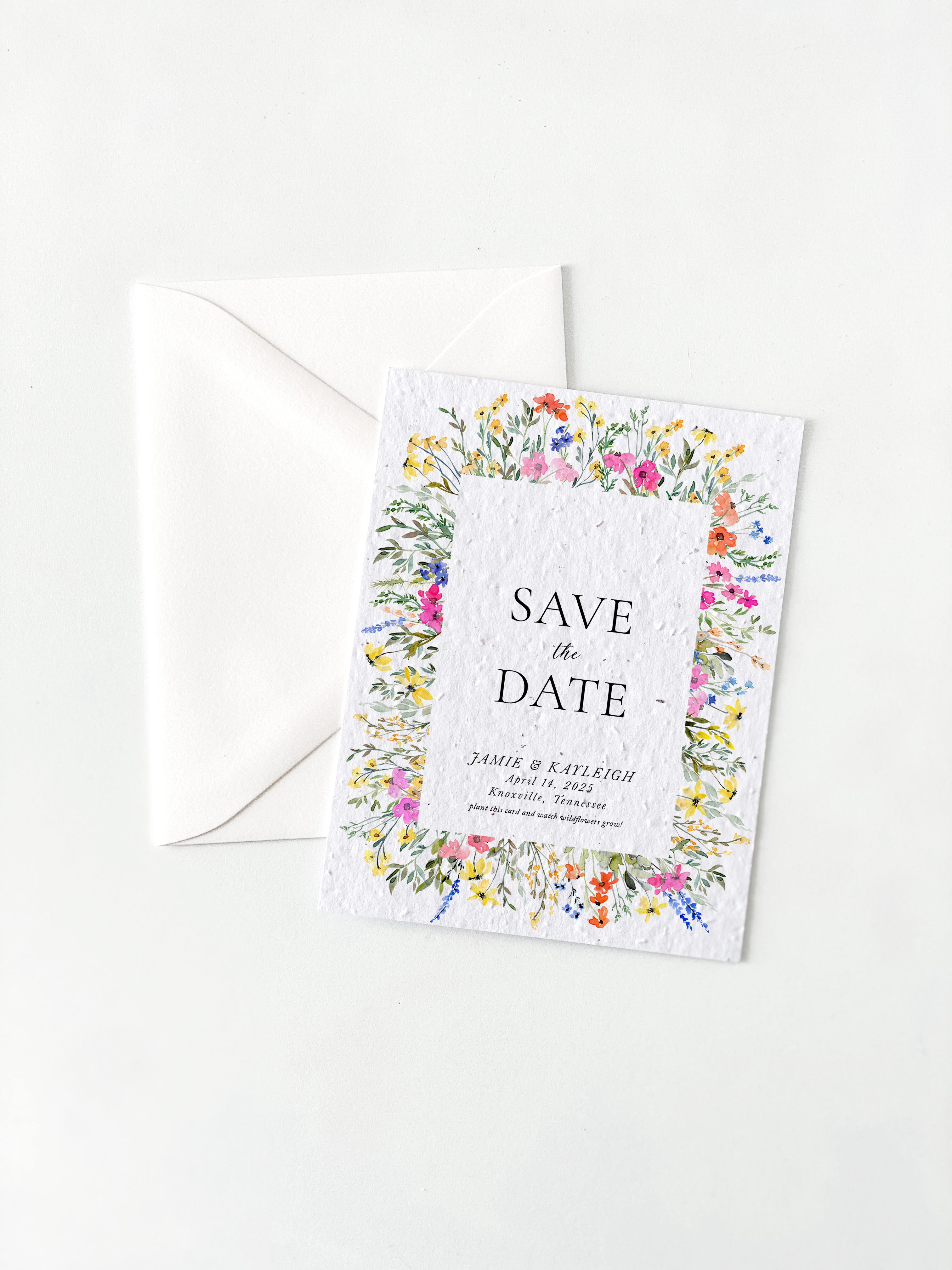 growNOTES™ Plantable Save the Dates - Bright Wildflower Frame (10 Count Set)