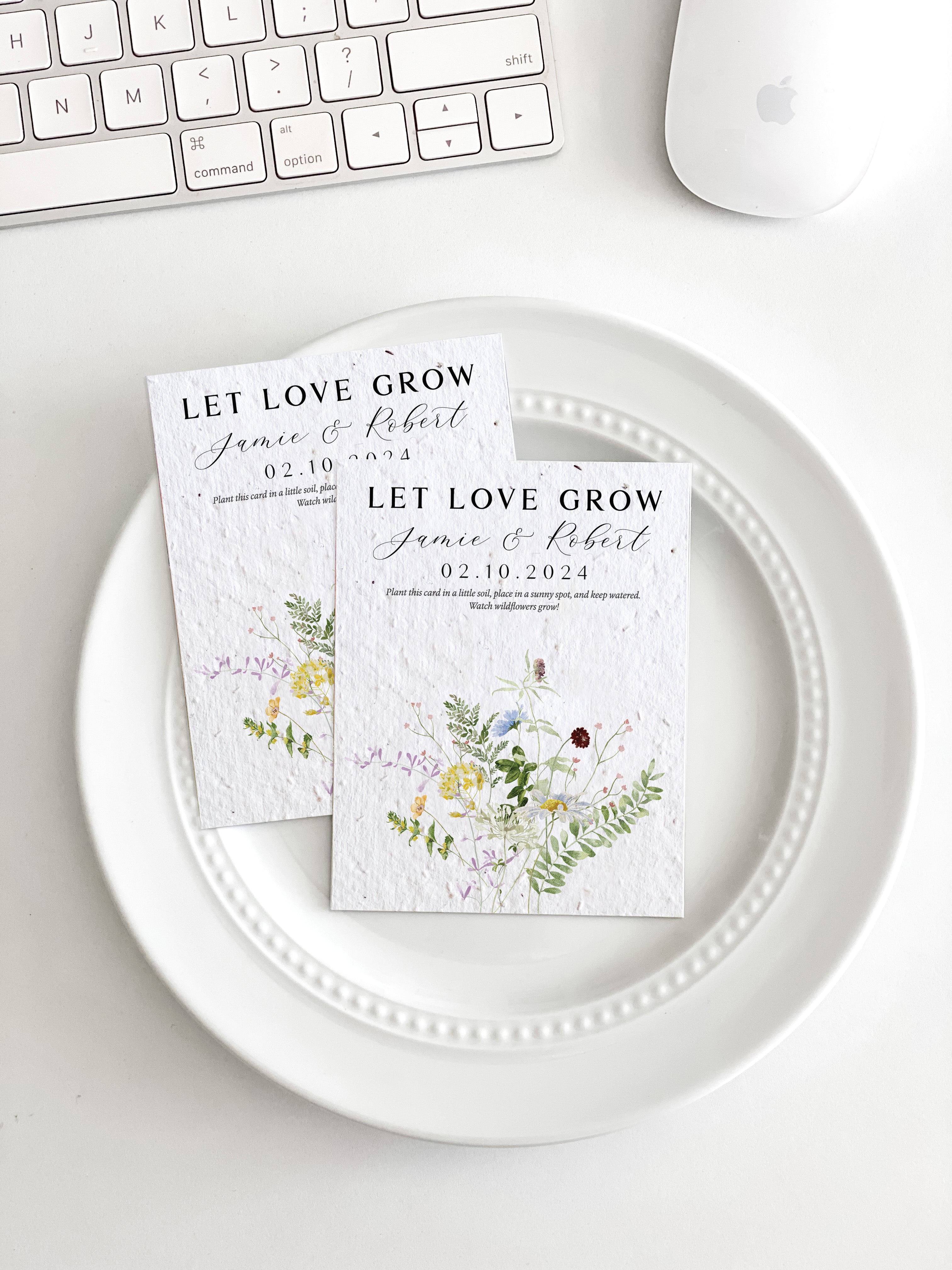 growNOTES™ No Waste Let Love Grow Seed Paper Card - Wildflower