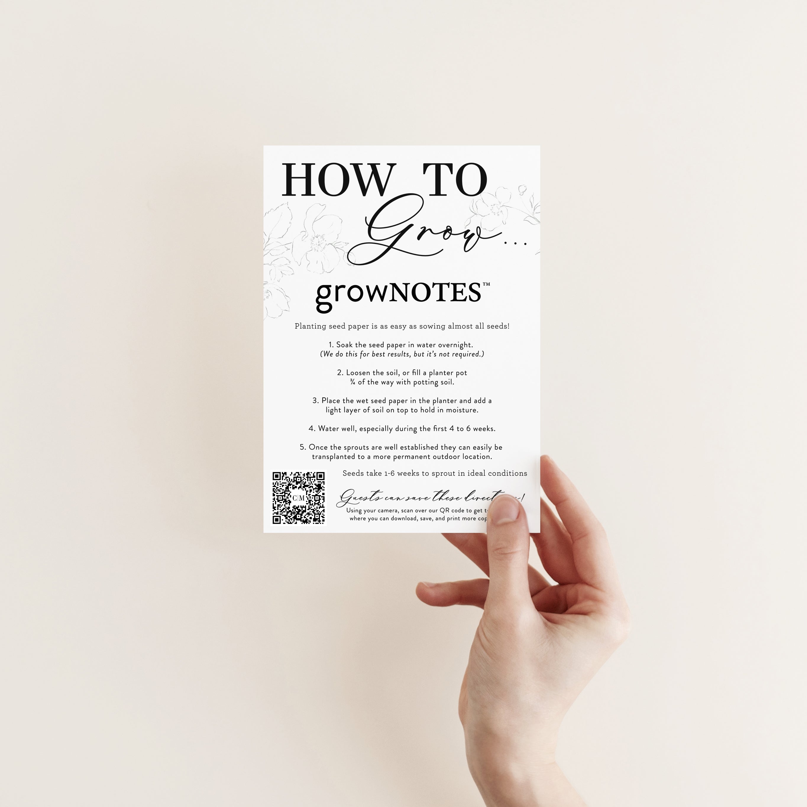 growNOTES™ Bookmark Favors - In Memory Of