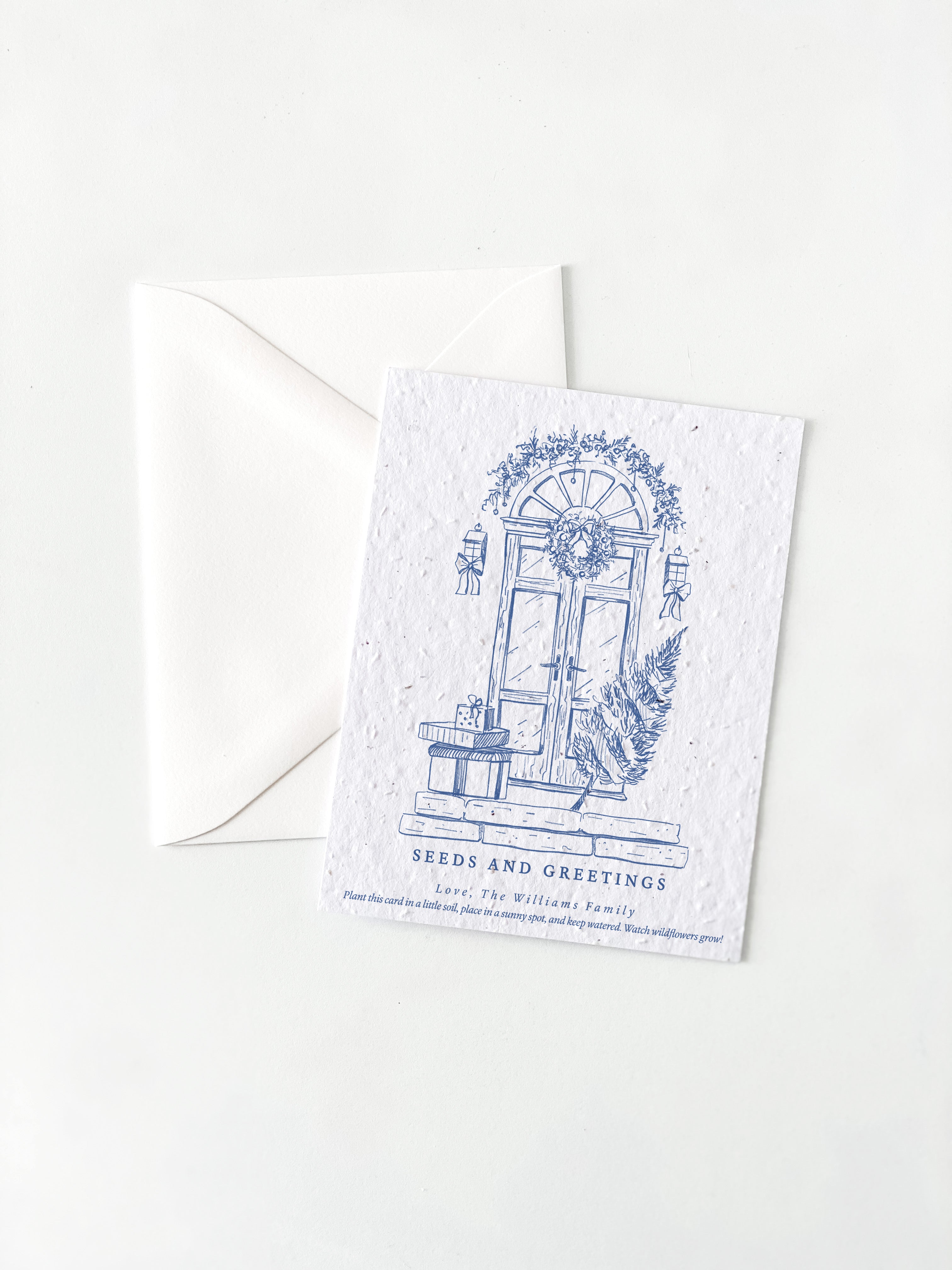 growNOTES™ Holiday Greeting Cards on Plantable Seed Paper - Seeds & Greetings Blue Door