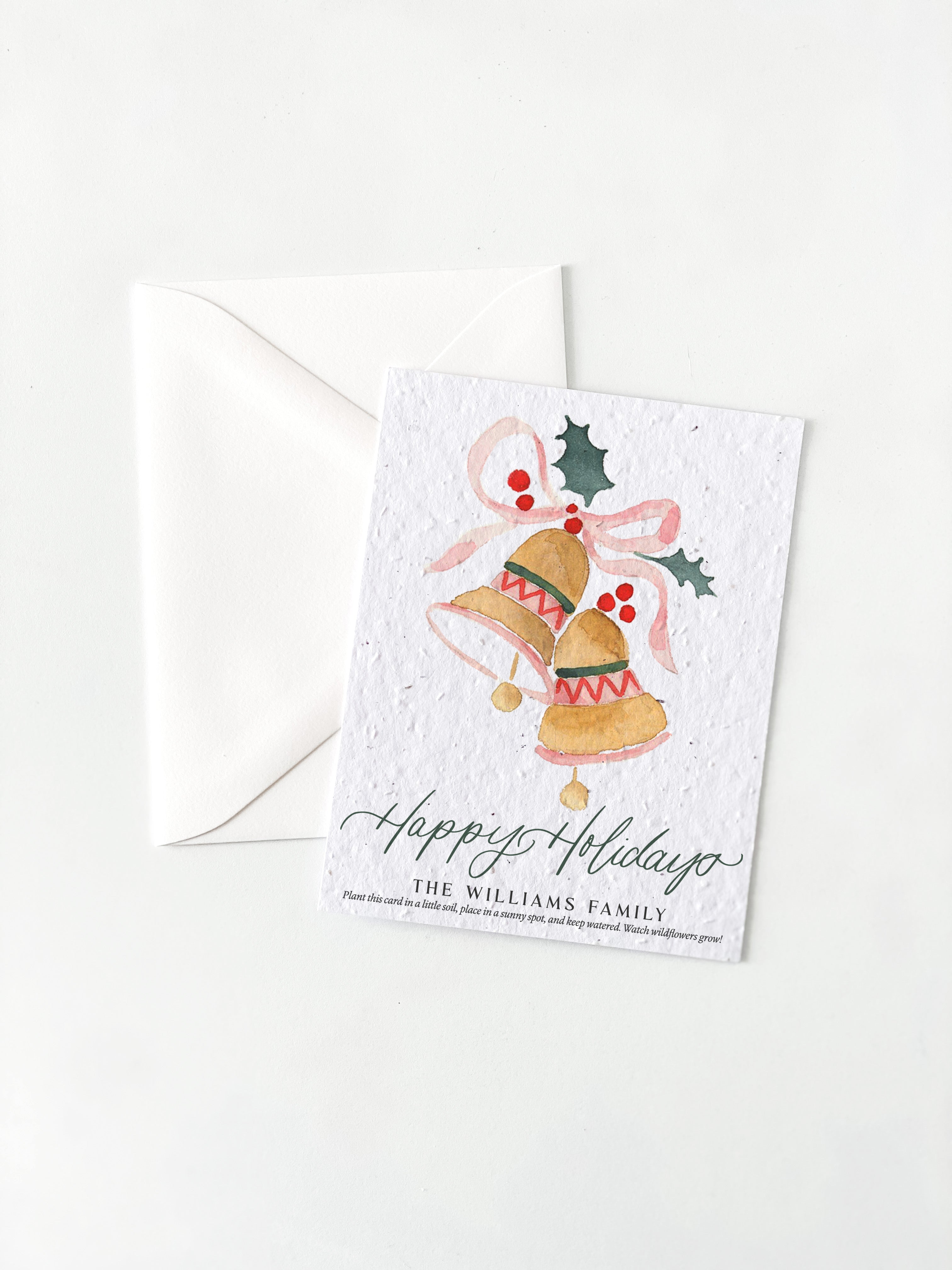 growNOTES™ Holiday Greeting Cards on Plantable Seed Paper - Christmas Bell