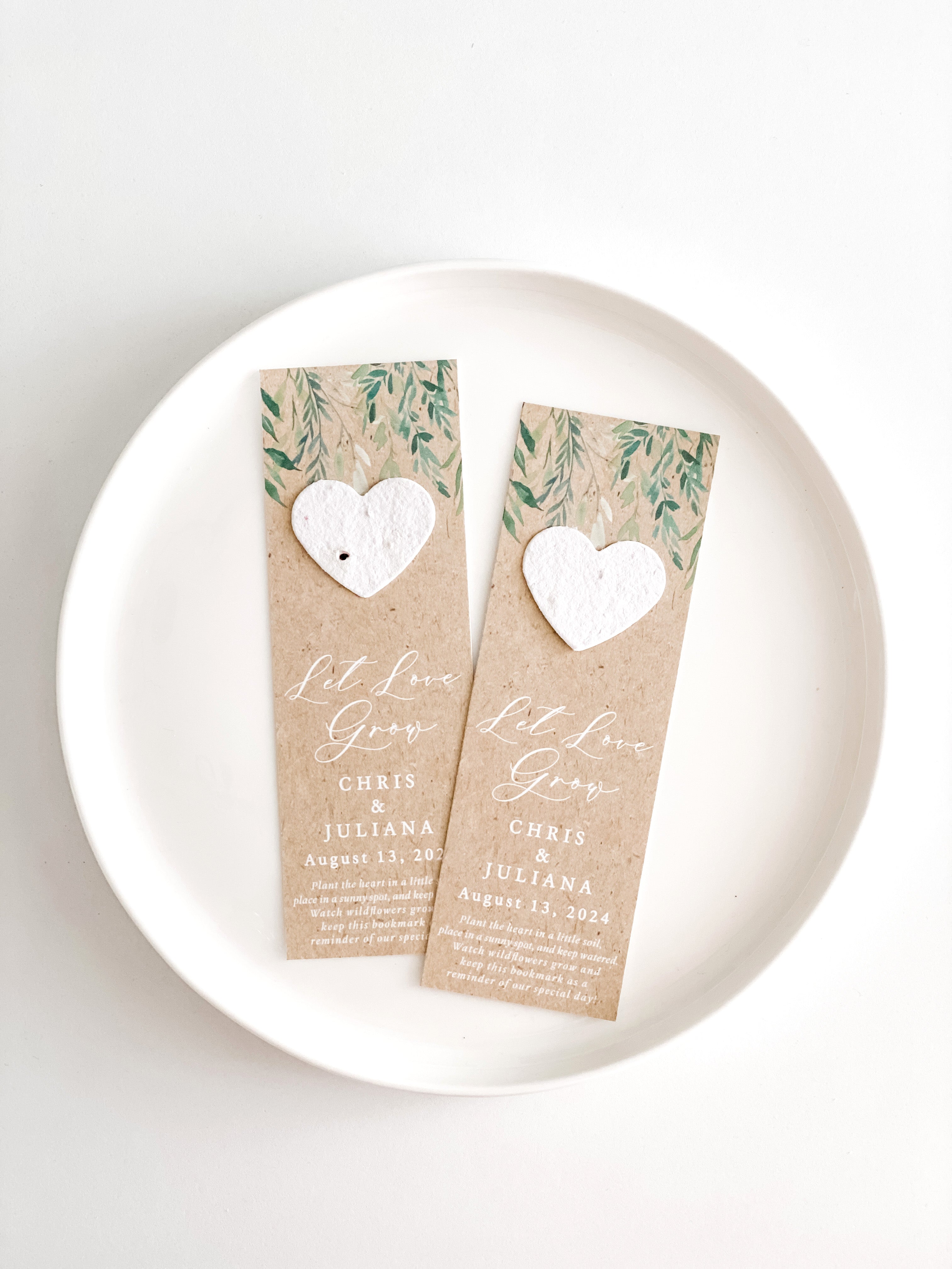 growNOTES™ Bookmark Favors - Let Love Grow