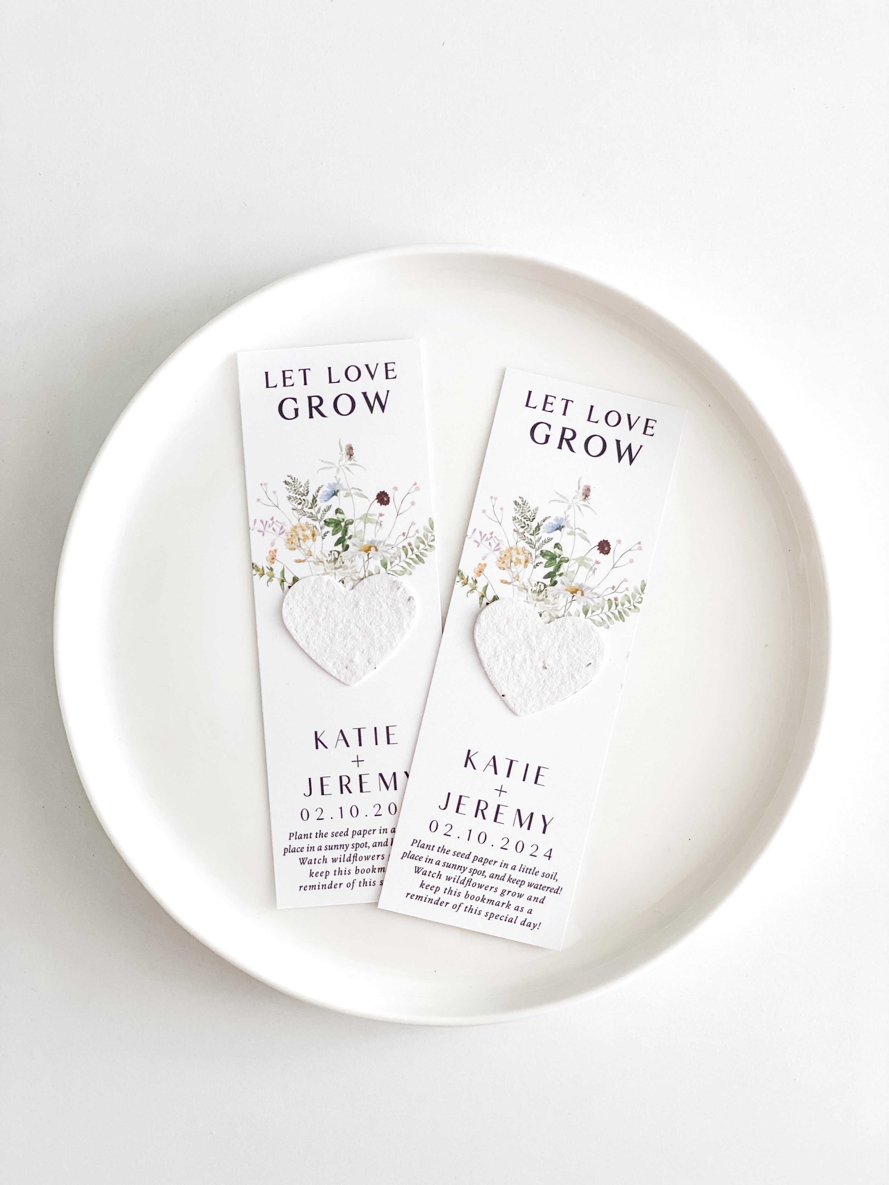 growNOTES™ Bookmark Favors - Let Love Grow