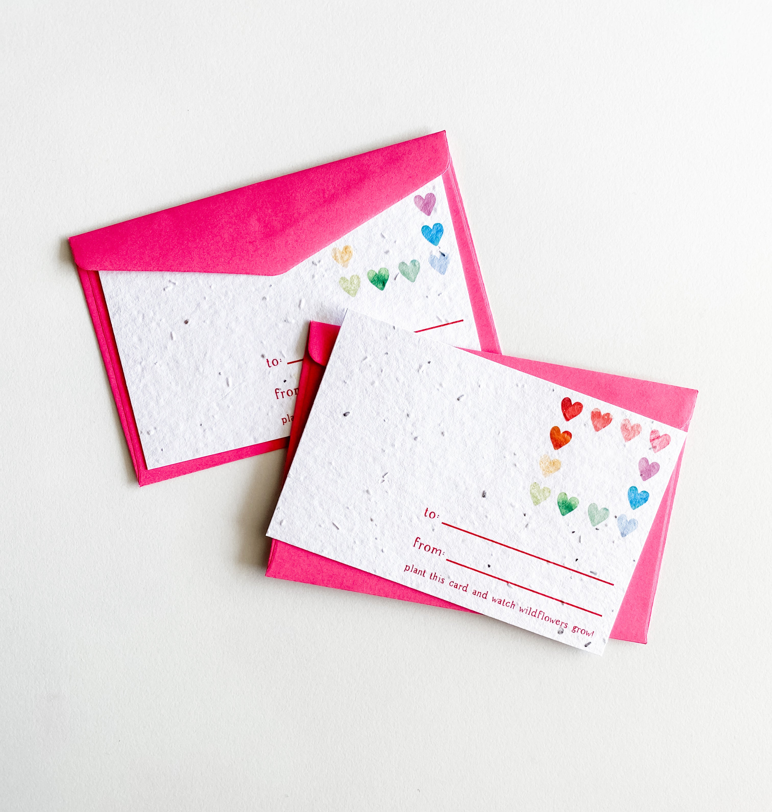 growNOTES™ Valentine Cards on Seed Paper - Rainbow Hearts (6 Count Set)