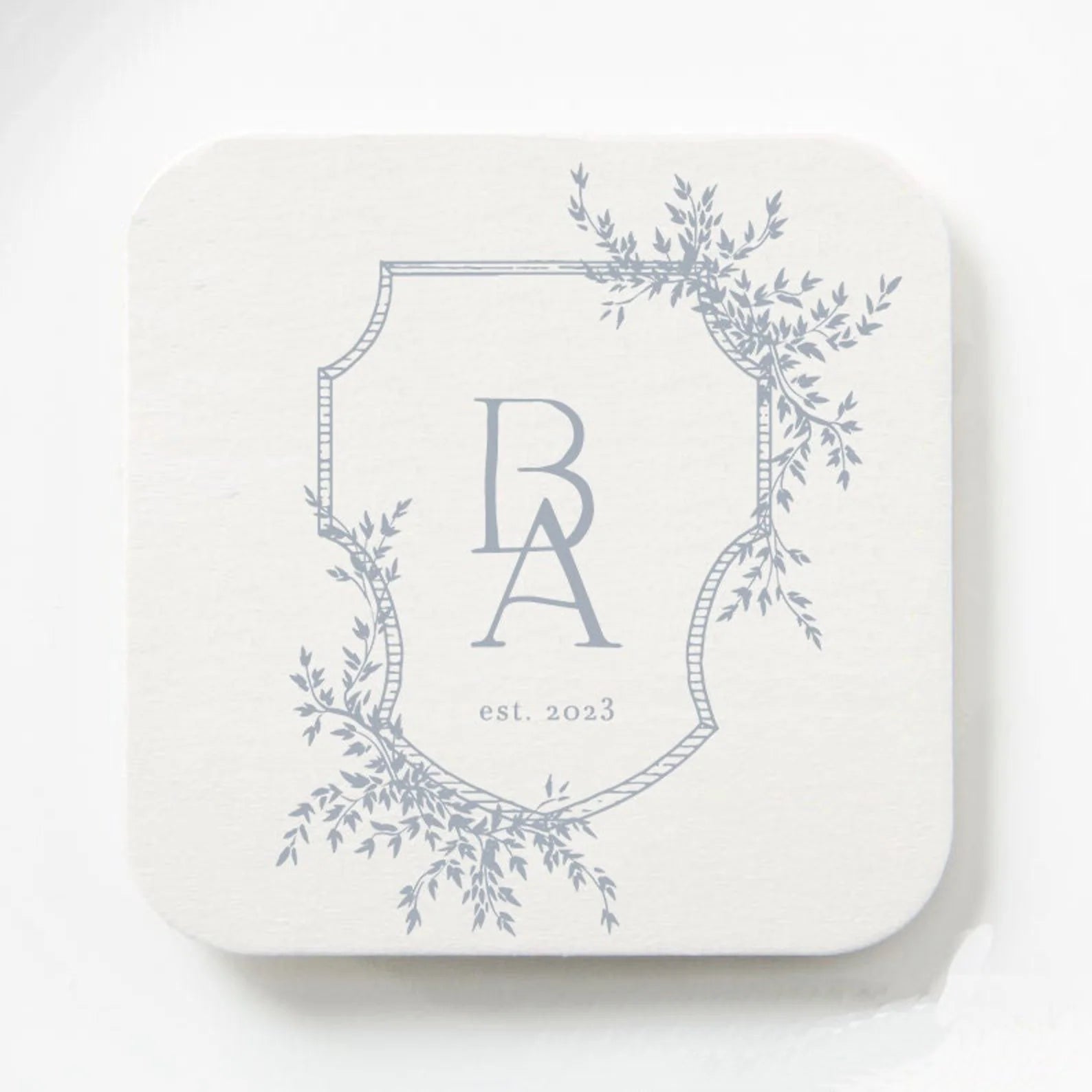 Monogram Tile Coasters Coasters - Monogrammed Crest – Creative Maison